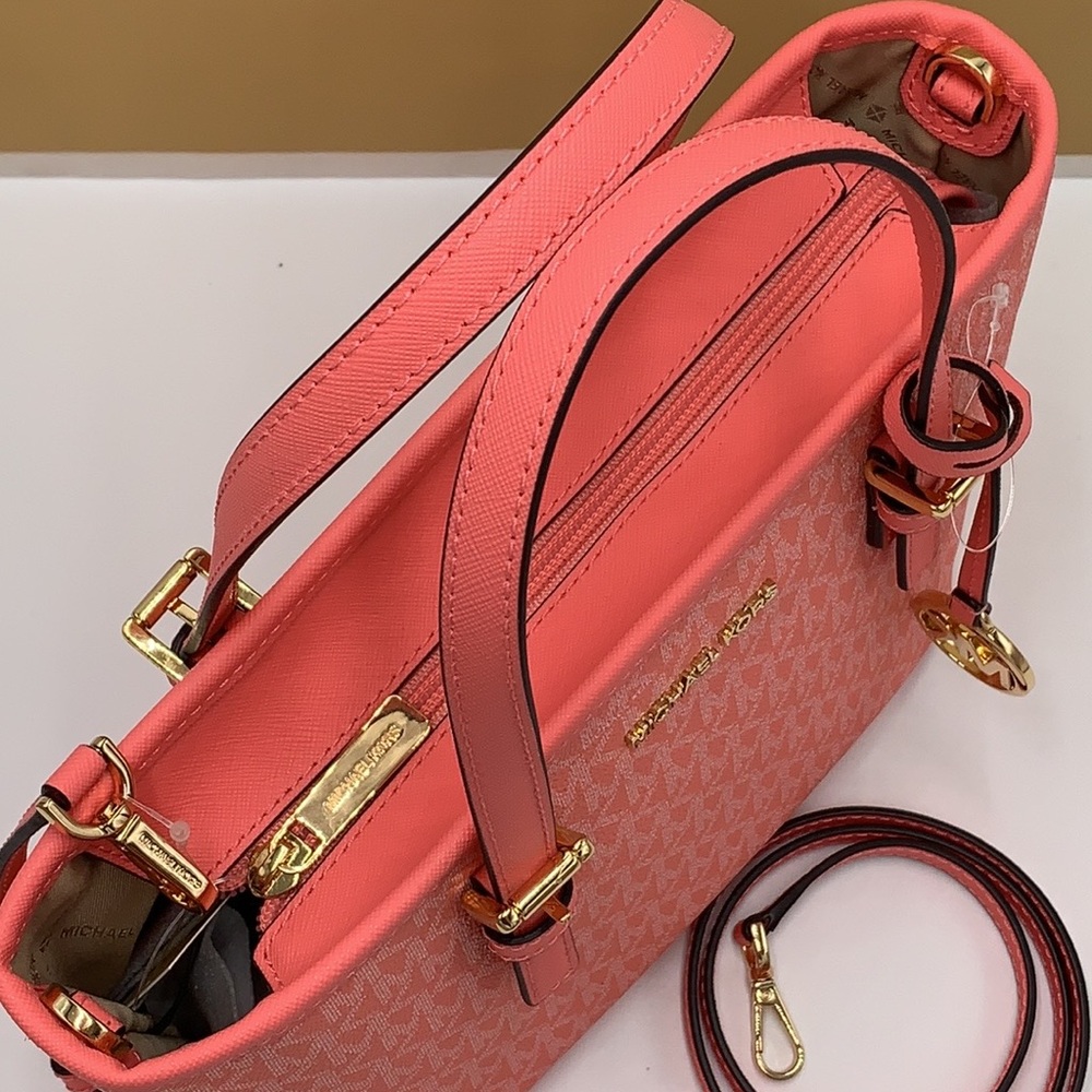 MICHAEL KORS
Jet Set Travel Extra-Small Logo Top-Zip Tote Grapefruit signature - Picture 13 of 16